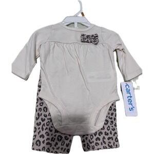 Carter's Girls Newborn NWT 2-piece Outfit Set Cheetah Animal Print